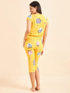 Sweet Dreams Women Printed Half Sleeves Jumpsuit