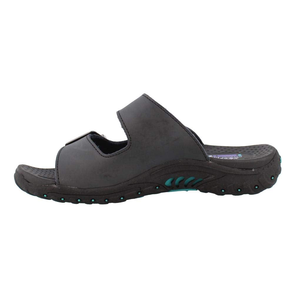 Skechers womens Reggae-jammin' Sandal, Black/Black, 9 US