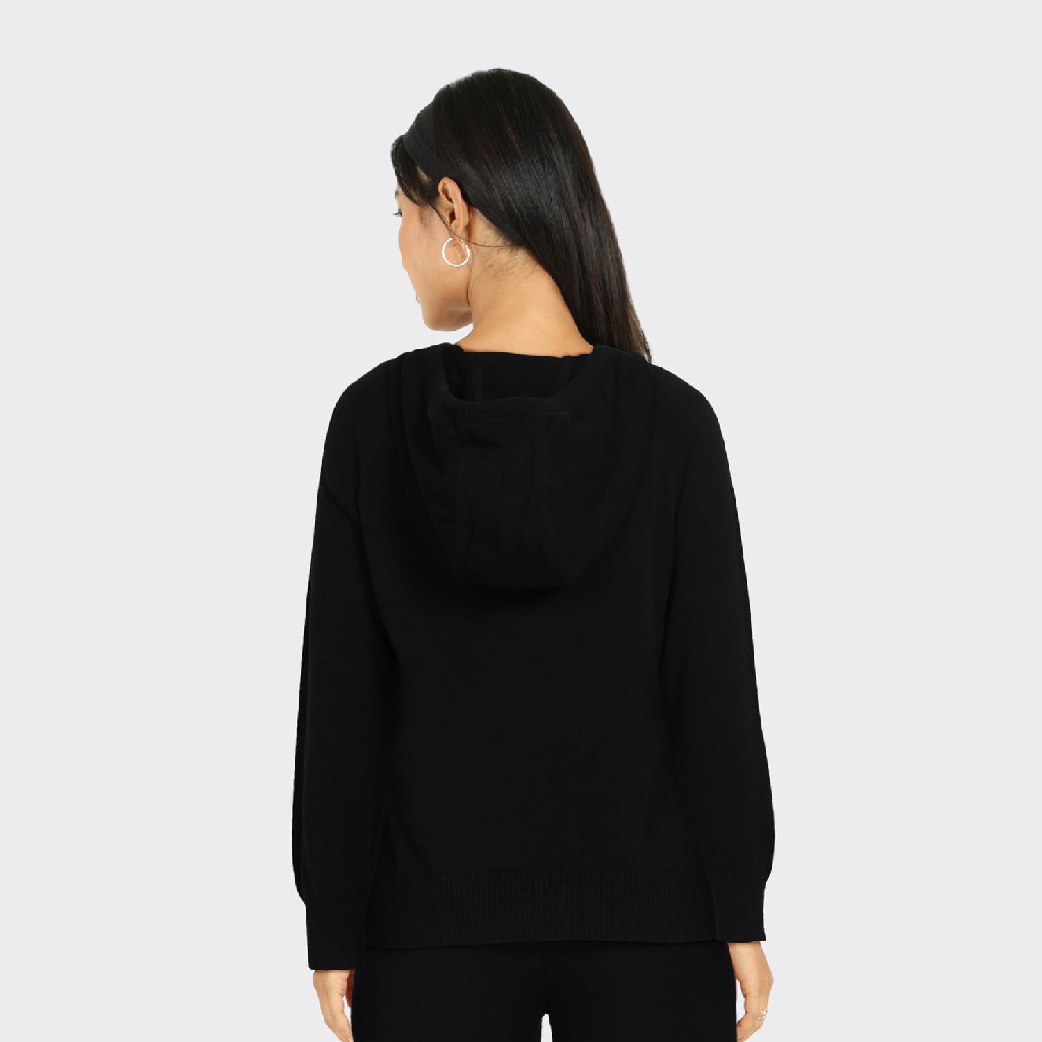 BlissClub at-Ease CottonKnit Hoodie | 100% Cotton Hoodie | Adjustable Hood | Relaxed Fit