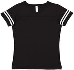 Ladies Football T-Shirt - BLAcK WHITE - 2XL(D0102H2HE4U)