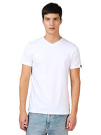 Bewakoof MenS Solid Regular Fit Plus Size T-Shirt_596010_White_Xl