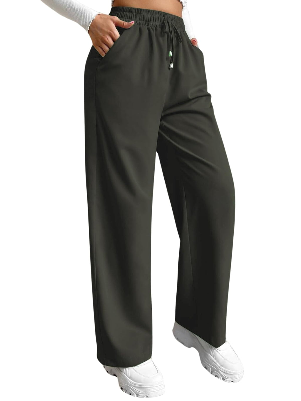 Leriya Fashion High Waist Trousers For Women  Flared Korean Style Formal Pants | Elegant Workwear For Office, College & Events G