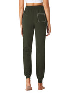 SEVEgO Lightweight Womens 34 Tall Inseam cotton Soft Jogger with Zipper Pockets cargo Pants Army green X-Small