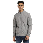 Turtle Men Nylon Solid Grey Zipper Windcheater Jacket