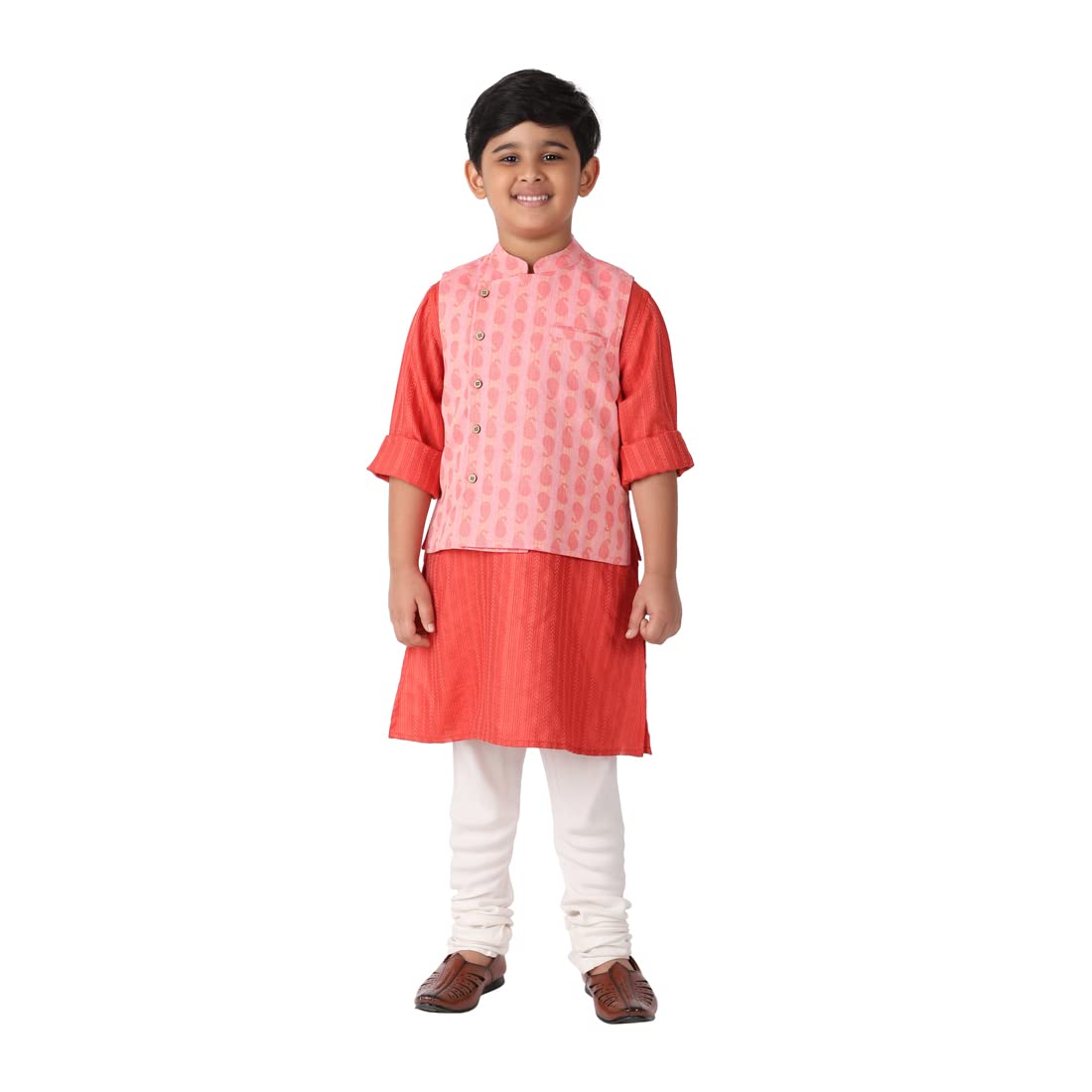 Fabindia Kids Cotton Dobby Jacket Pink_12-14Y