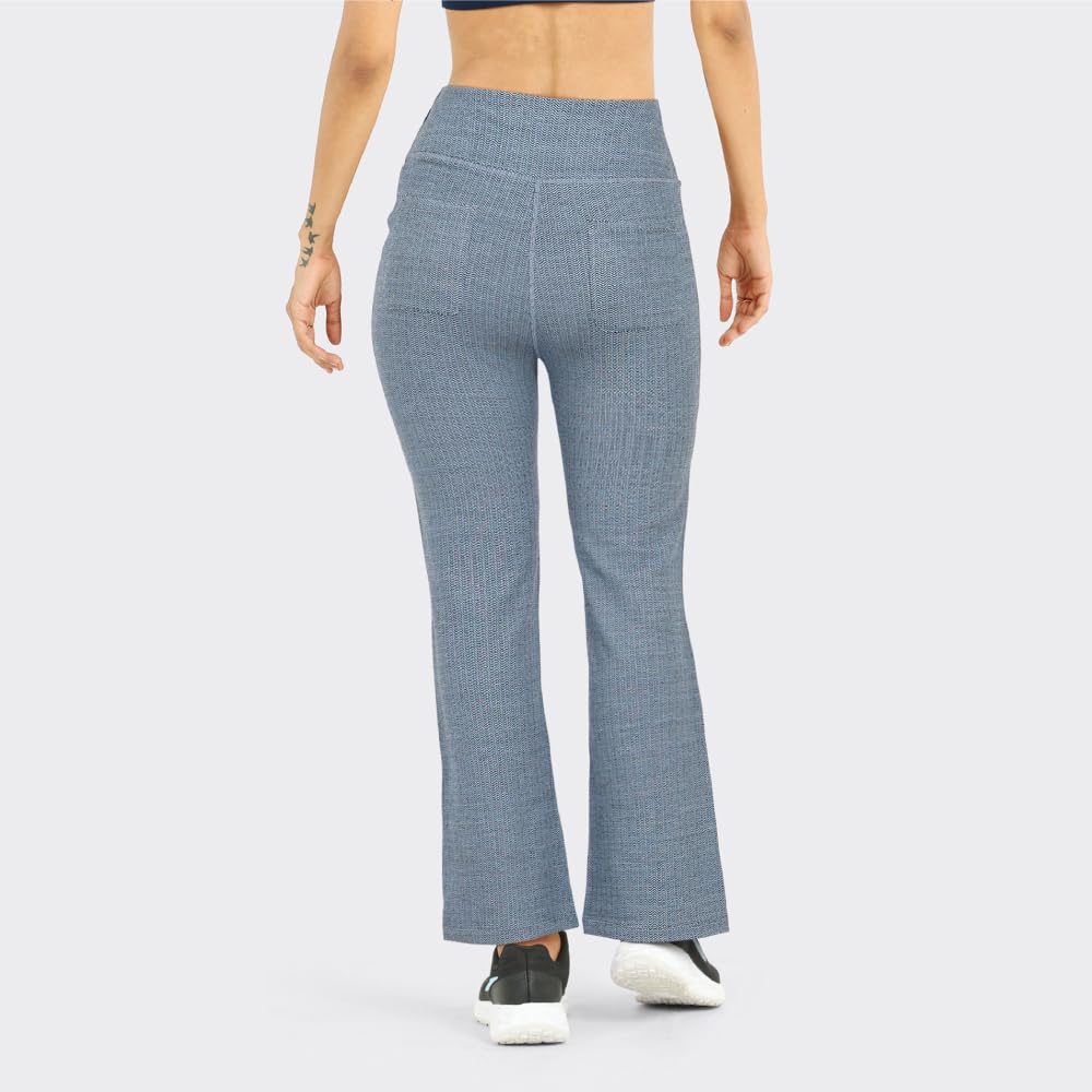 Blissclub Werk-It Flare Pants For Women Office Wear, Formal Cotton Trousers For Women With High Waist And 4 Pockets