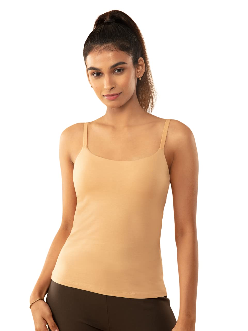 Nykd Cotton Everyday Bramisole For Women - Camisole With In-Built Bra, Padded & Moulded Cups, Adjustable Straps Bramisole, Nyc00