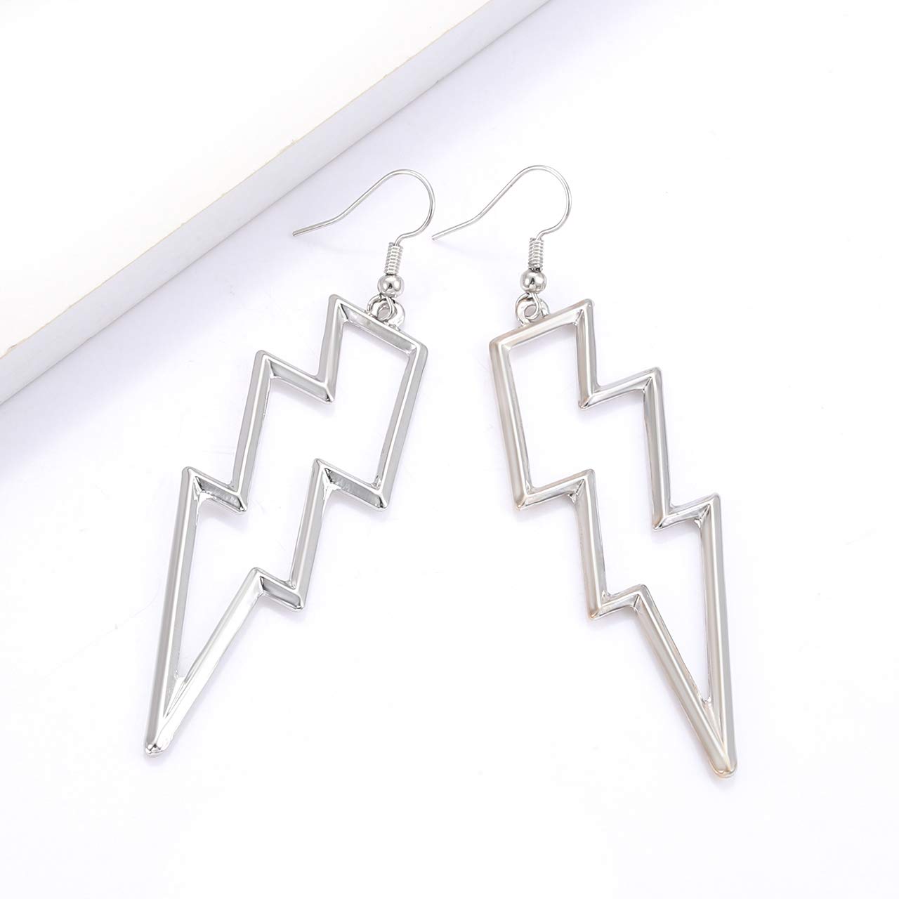 Lightning Bolt Drop Dangle Earrings For Women Statement Flash Thunder Hook Earrings Punk Fashion Halloween Outfits Party Jewelry