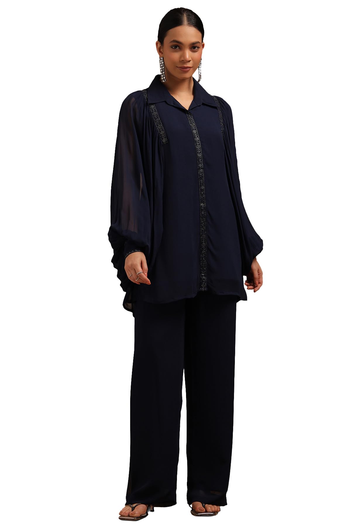 Soch Women Georgette Solid Pant