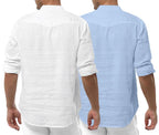 Royalscout MenS Cotton Polyester Blend Solid Regular Fit Full Sleeve Short Kurta | Ethnic, Lightweight Summer Kurta For Daily &