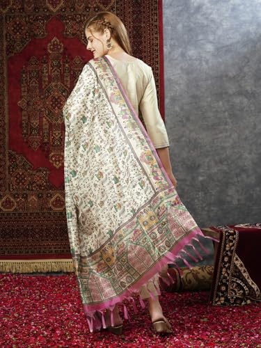 ANNI DESIGNER Womens Cotton Blend Straight Solid Kurta with Pant & Dupatta (SAVARI Cream-NW_XXL_Cream_XX-Large)