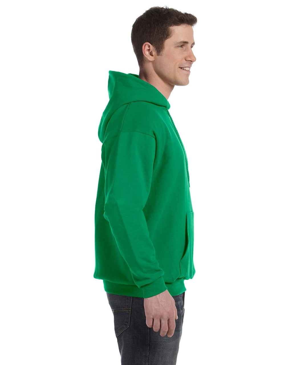 Hanes Men's Pullover EcoSmart Hooded Sweatshirt, kelly green, X Large