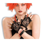 Black Lacey Fingerless Gloves Costume Accessory