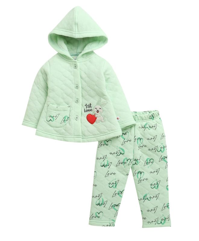 BUMZEE Girls Polyfill Regular Fit Winter Set Mint Green - 3-6 Months (Peb10663B-mgn)
