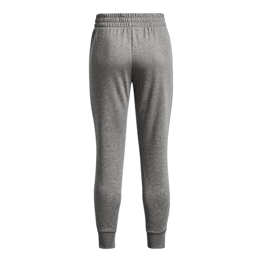 Under Armour Womens Rival Fleece Joggers, (025) Castlerock Light Heather / / White, Large