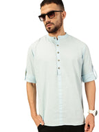 Thomas Scott Mens Linen Solid Kurta Shirt (Ts1529_Lightblue_Xl)