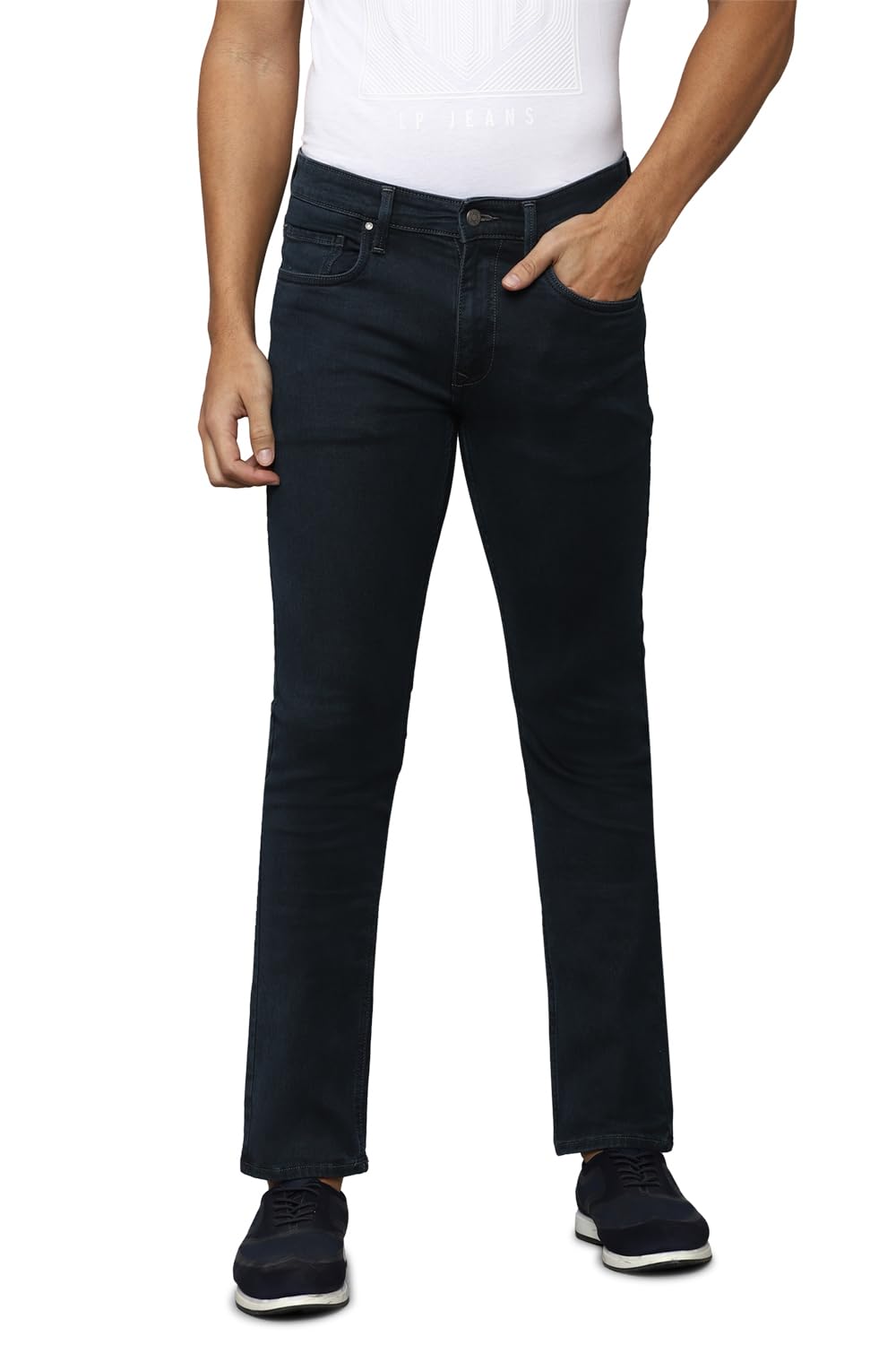 Louis Philippe Men Mid Rise Slim Jeans (Lrdncslpe73915_Navy, 32)