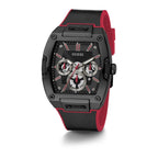 GUESS Mens 43mm Watch - Blue Strap Blue Dial Brown Case