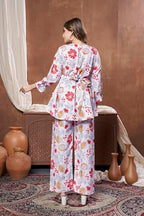Leriya Fashion Women Ethnic Kurta Set | Rayon Co-Ord Set | Fancy Pajama Set | Pack Of 2 | Floral Printed Top & Pant Set | Full Pair Set | A-Line Kurta Set For Women |