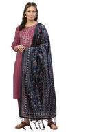 Sanisa Women'S Cotton Slub Embroidered Straight Kurta Set With Dupatta (20Kbd291N-S_Onion Pink)