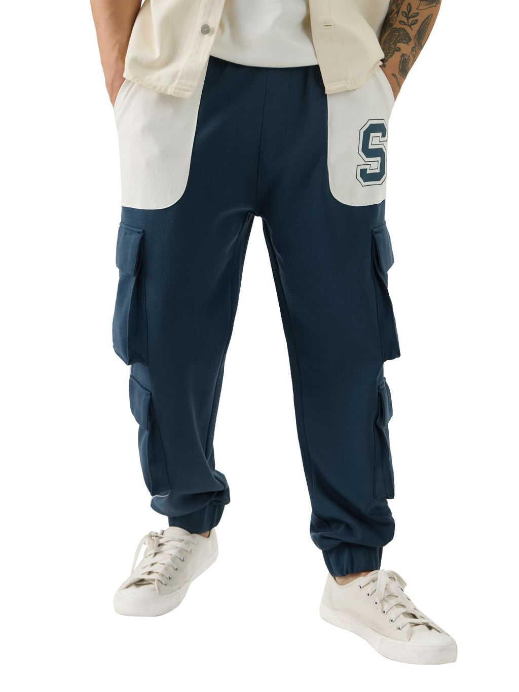 The Souled Store Varsity Utility Men and Boys Pull On Cotton Oversized Joggers