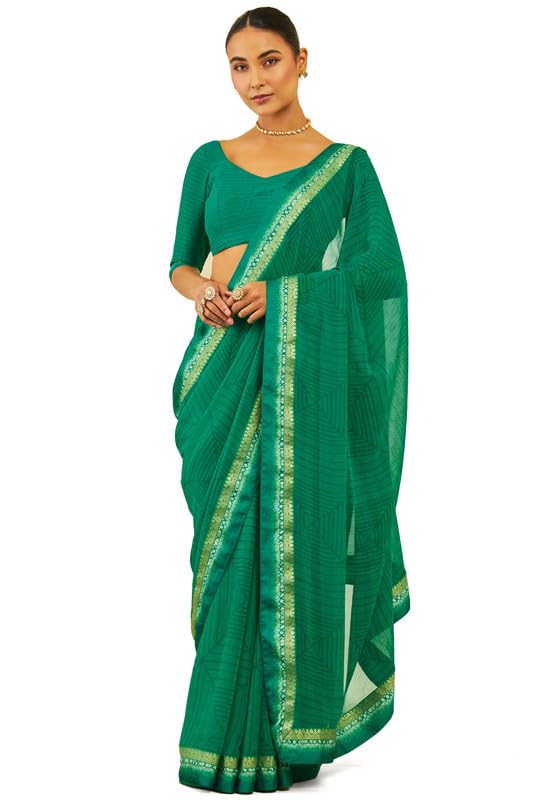 Soch Women Georgette All-Over Geometric Print Saree