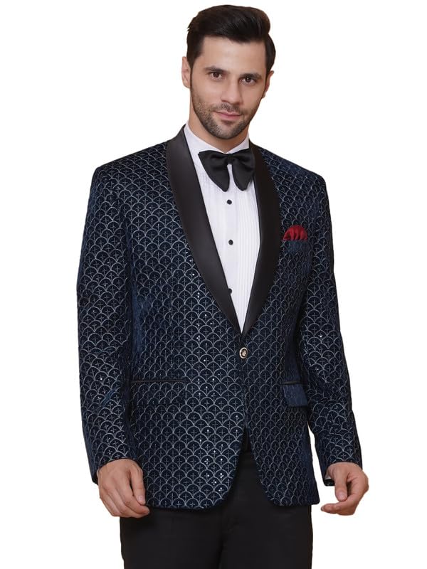 Favoroski Wedding Sequence Blazer Suit For Men | Festive Blazers For Men | Embroidered Velvet Blazer | Relaxed Fit Blazer For Me