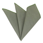 Mens Solid Skinny Linen Tie with Pocket Square Gift, Sage Green, Size One Size