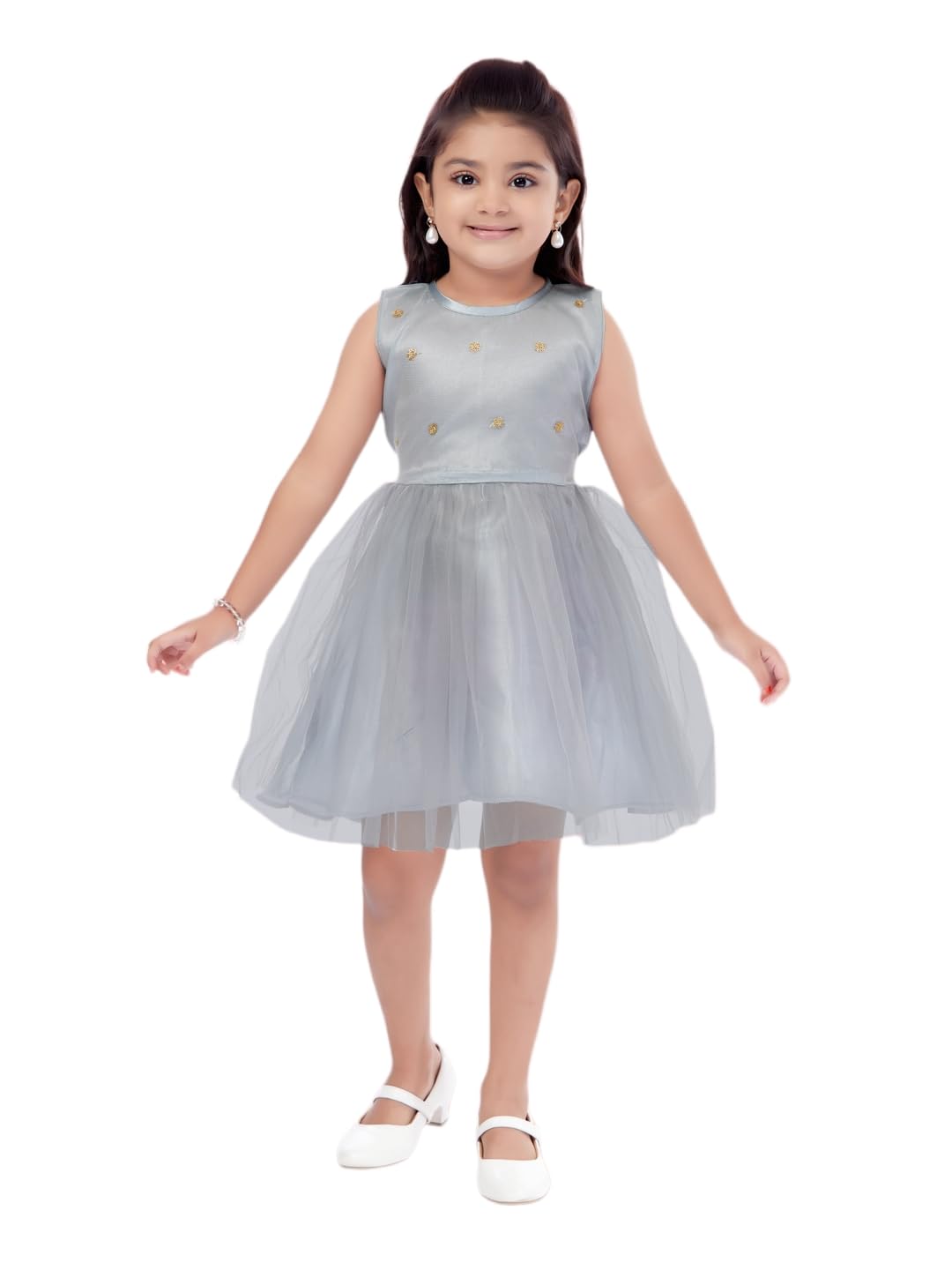 Aarika Girls Grey Color Frock (SP-FK-21909-GREY-18)