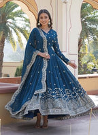 Wedani Georgette Anarkali Kurta Set with Dupatta For women