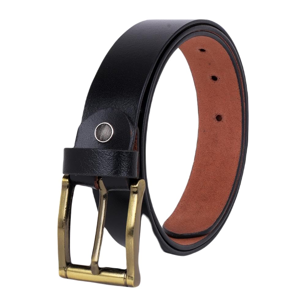 Sunshopping Genuine Leather Belt For Men | Handmade Pin Buckle Belt Perfect For Formal & Casual Wear | Adjustable Free Size Fits 30