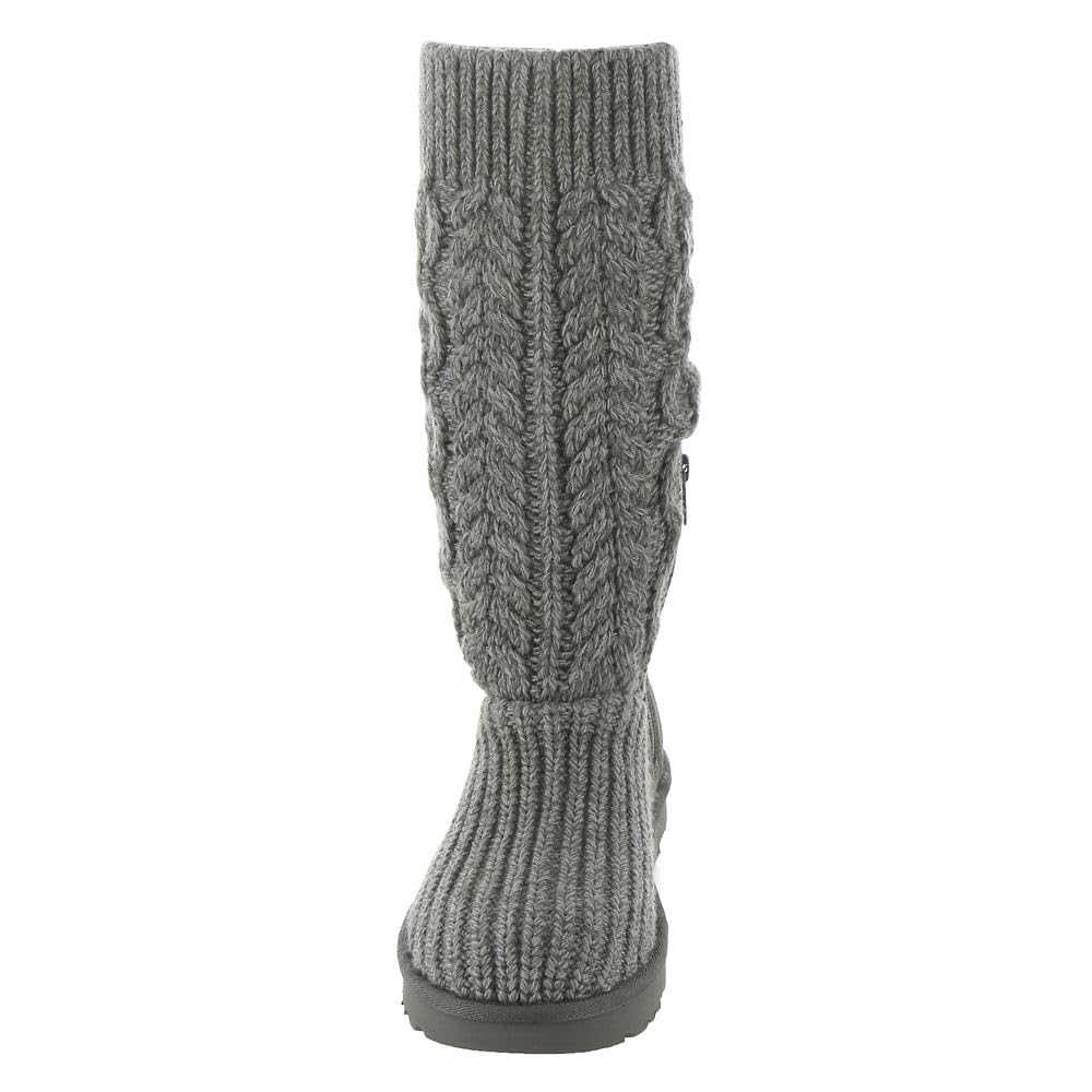 UGG Women's Classic Cardi Cabled Knit Boot, Grey, 8