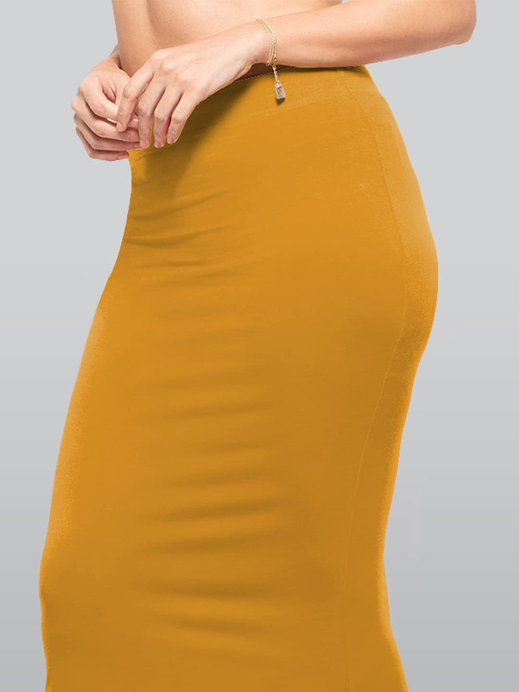 Lyra Lycra Saree Shapewear Petticoat for Womens Sarees Mustard
