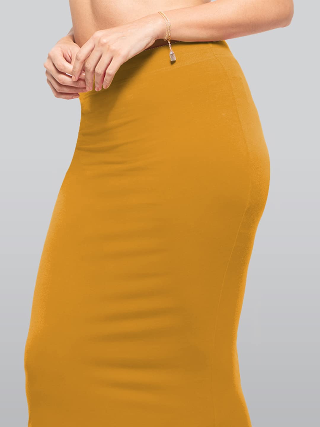 Lyra Lycra Saree Shapewear Petticoat for Womens Sarees Mustard