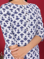 Rangita Off White Rayon Straight Printed Knee Length Kurti | Kurta For Women