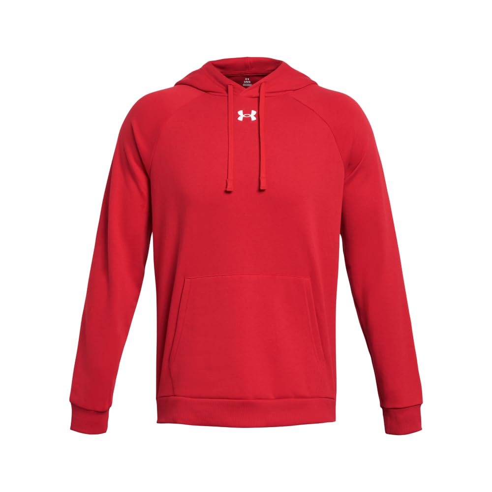 Under Armour Men's Rival Fleece Hoodie, (601) Red / / White, Large