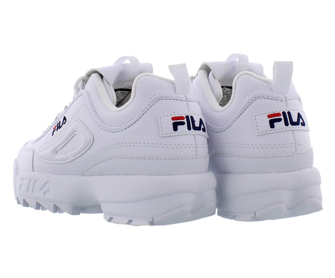 Fila Boy's Disruptor II Sneaker (7 M US, White/navy/Red)
