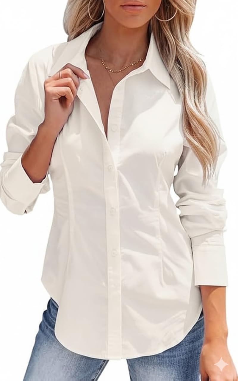 OOMPH! Full Sleeve Stylish Western Official Formal Shirts for Women Regular fit Shirts for Woman
