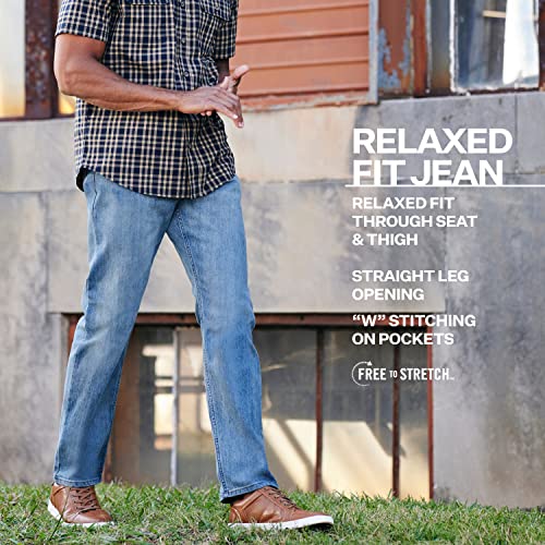 Wrangler mens Free-to-stretch Relaxed Fit Jeans, Milwaukee, 40W x 32L US