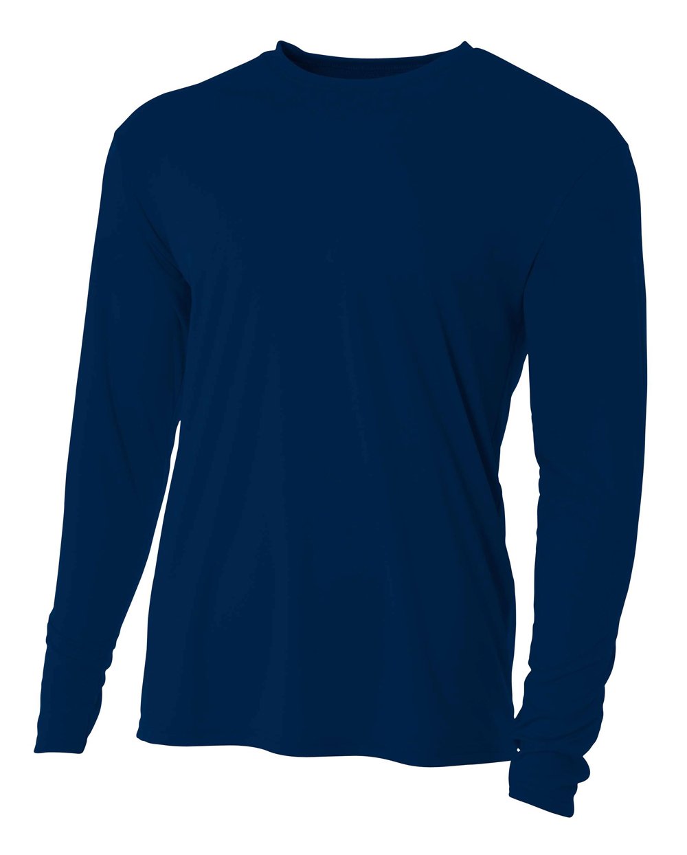 A4 Mens Cooling Performance Long Sleeve Crew, 3XL, Navy
