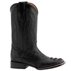Ferrini 1049304090EE Mens Caiman Body Square-Toe Boots Black- 9EE