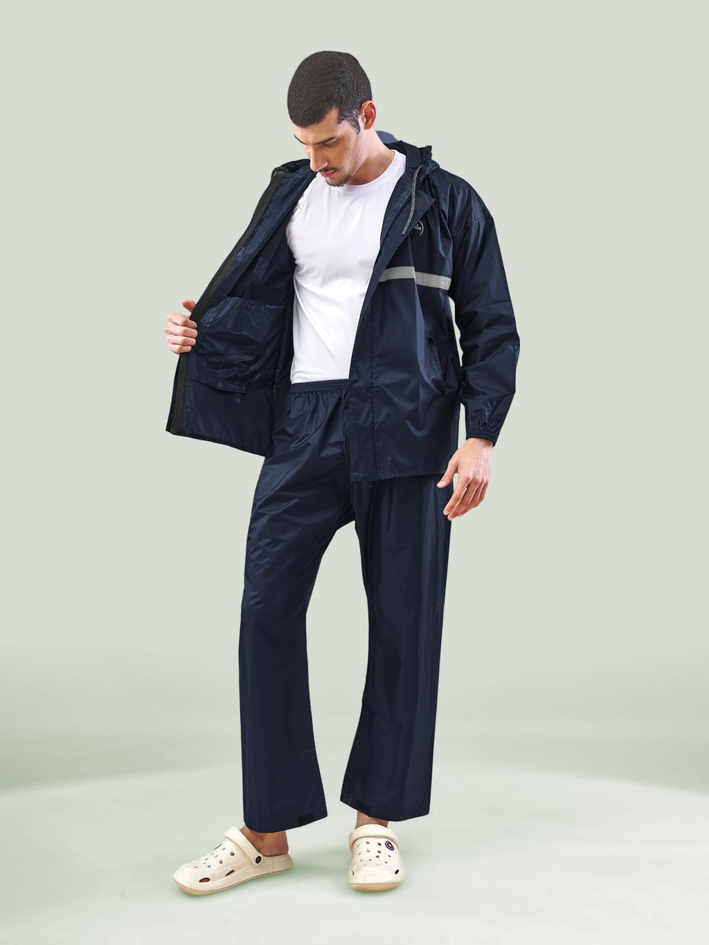 Lux Venus Tapping Rain Coat For Men Navy
