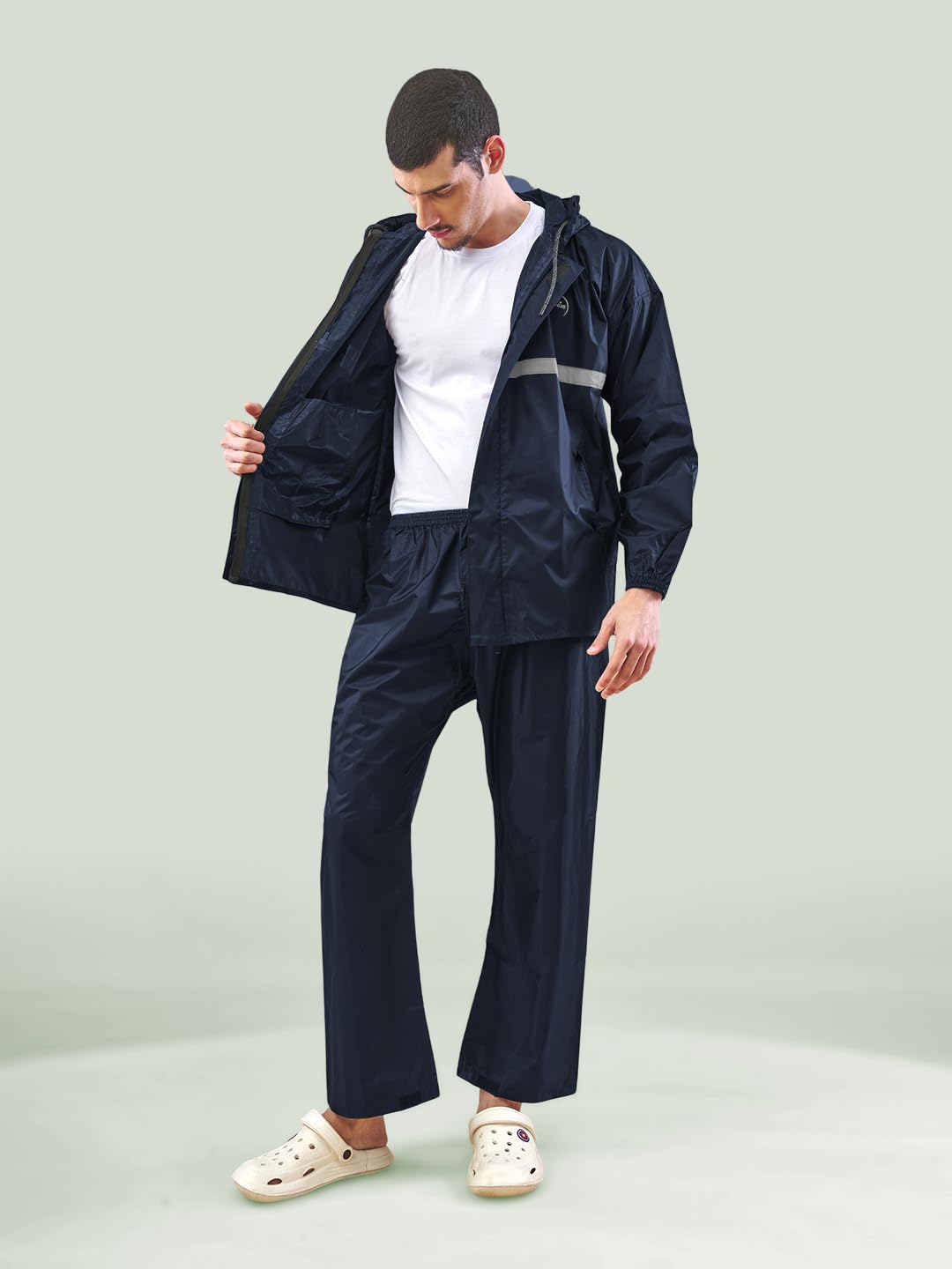 Lux Venus Tapping Rain Coat For Men Navy