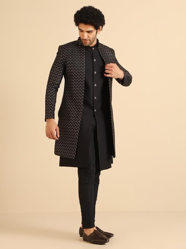 Kisah MenS Indo-Western Waistcoat Sherwani Trouser Set