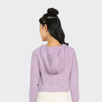BlissClub at-Ease CottonKnit Cropped Hoodie | 100% Cotton | Cropped Hoodie | Adjustable Hood