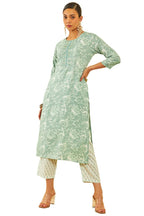 Soch Women Rayon Floral Printed Kurta Set with Mirror Work