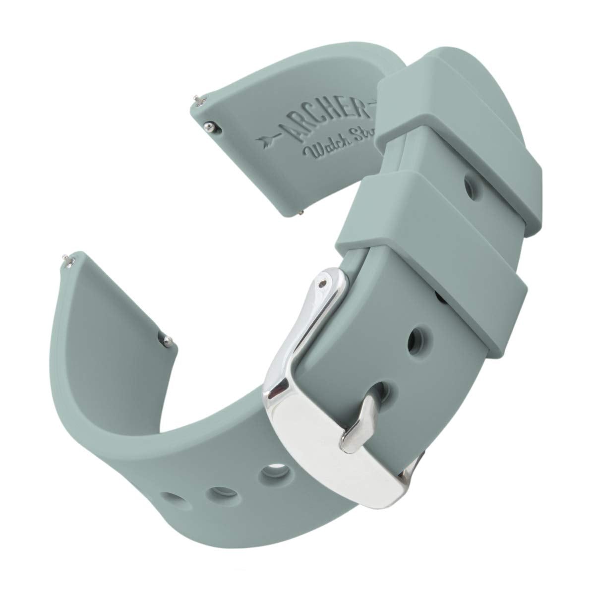 Archer Watch Straps - Silicone Quick Release Soft Rubber Replacement Watch Bands (Cadet Gray, 24mm)