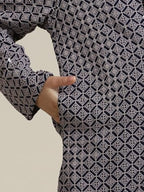 Manyavar Boys Viscose Chikankari Sequined Kurta Pyjama Set (2Pcs)(6-8 Years)