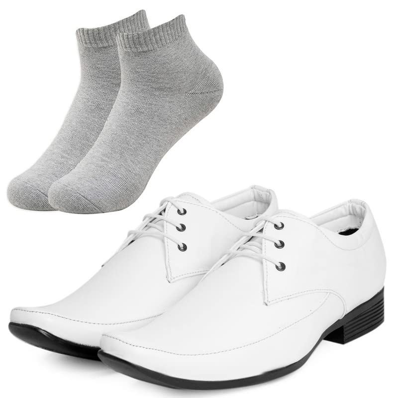 Vitoria Fashionable l Men Black Red Formal Shoes with Light Gray Socks/9 9