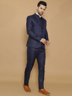WINTAGE Mens Poly Viscose Blue Three Piece Suit-3pc1545